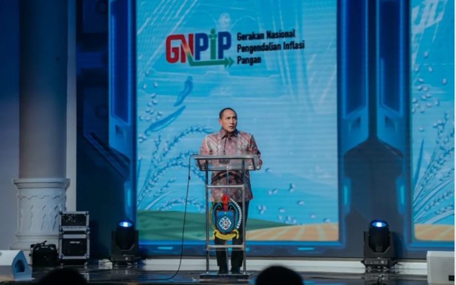 Gubernur Sumatera Utara Eddy Rahmayadi dalam acara High Level Event Gerakan Nasional Pengendalian Inflasi Pangan (GNPIP).(foto/istimewa)