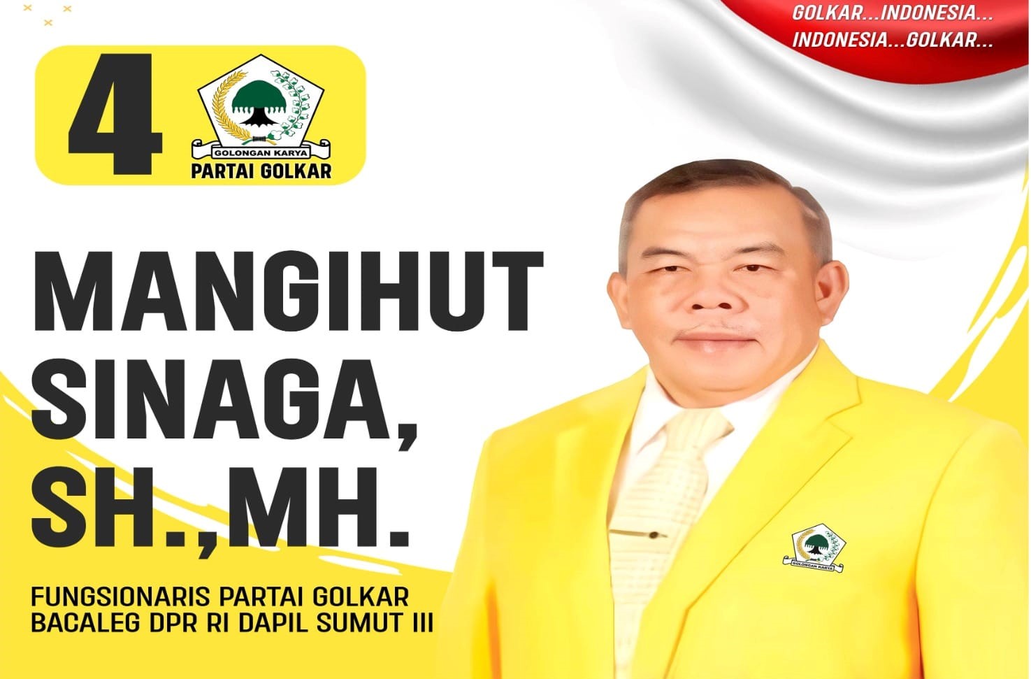 Bacaleg DPR RI Partai Golakar, Mangihut Sinaga.(foto/istimewa)