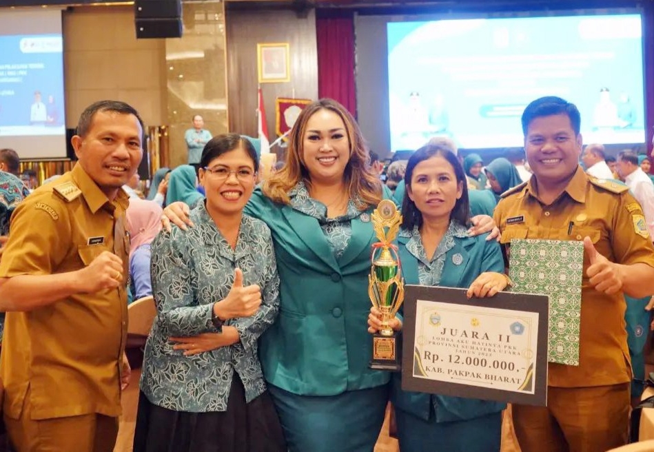Desa Silima Kuta Kecamatan Sitellu Tali Urang Julu meraih Juara II dalam Perlombaan Aku Hatinya PKK tingkat Provinsi Sumatera Utara.(foto/istimewa)