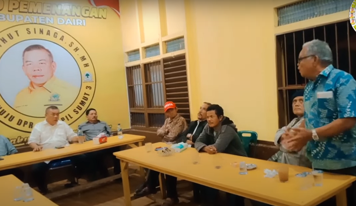 Pertemuan di Rumah Pemenangan Mangihut Sinaga.(foto/Istimewa)