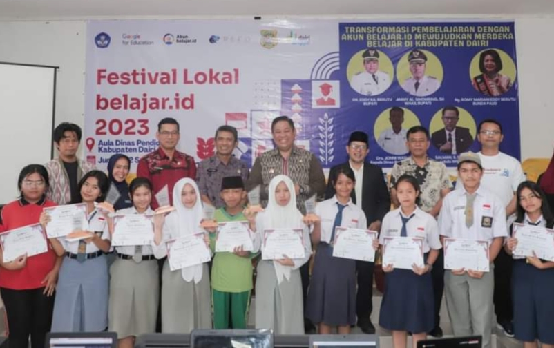 Festival Lokal belajar.id Dinas Pendidikan Kabupaten Dairi di Aula Dinas Pendidikan Dairi, Sidikalang.(foto/ist)