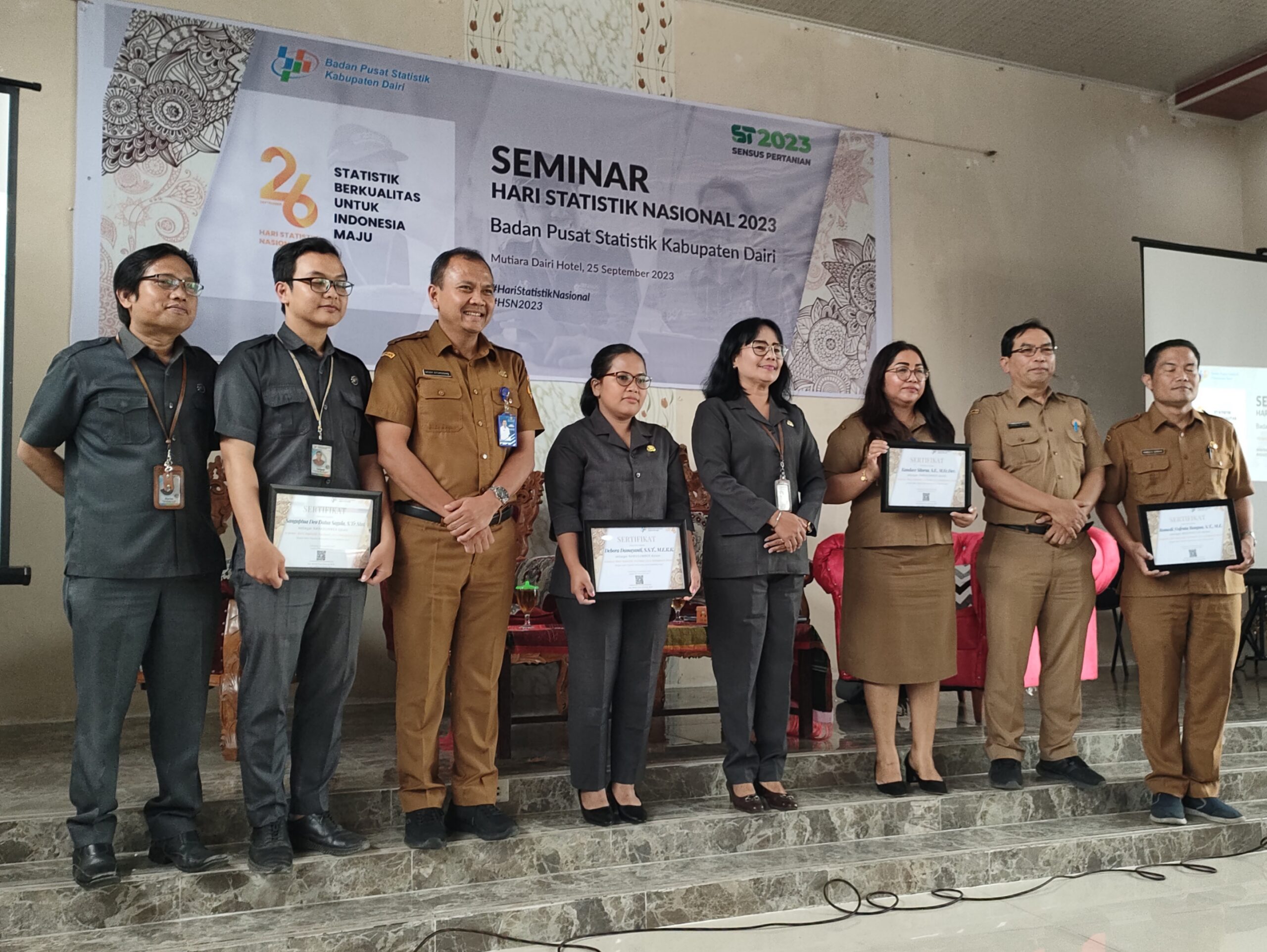 Acara seminar Badan Pusat Statistik (BPS) Kabupaten Dairi di Hotel Mutiara Sidikalang .(foto/ist)