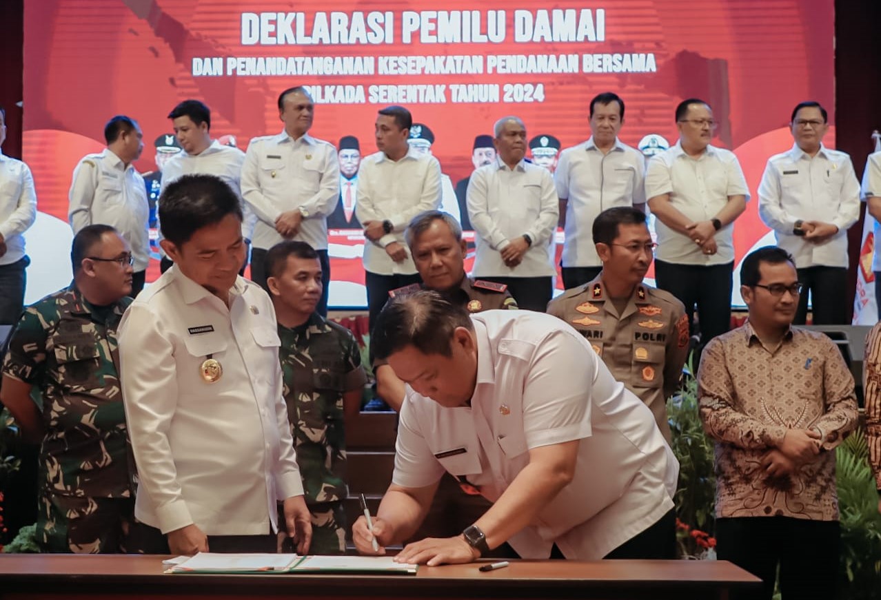 Deklarasi Pemilihan Umum (Pemilu) Damai, di Aula Hotel Mercur, Medan, Rabu (27/09/2023).(foto/ist)