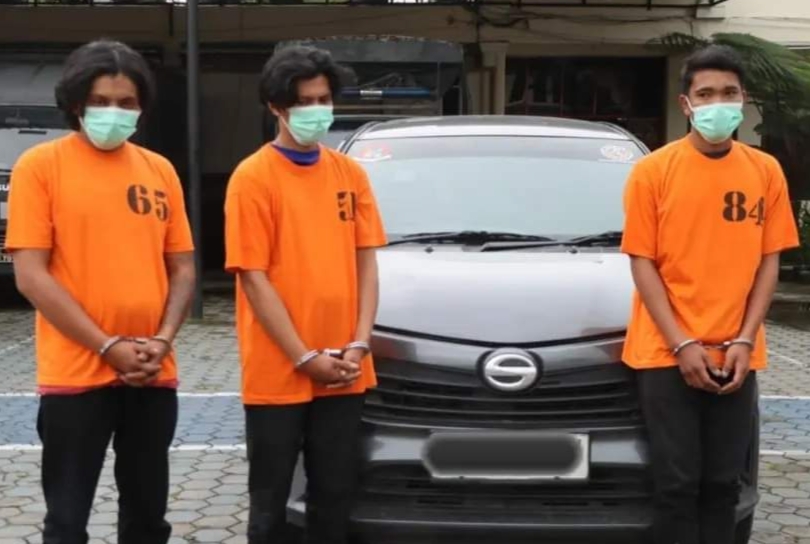 Polres Tanah Karo amankan 3 pelaku penganiayaan anggota Polri.(foto/ist)