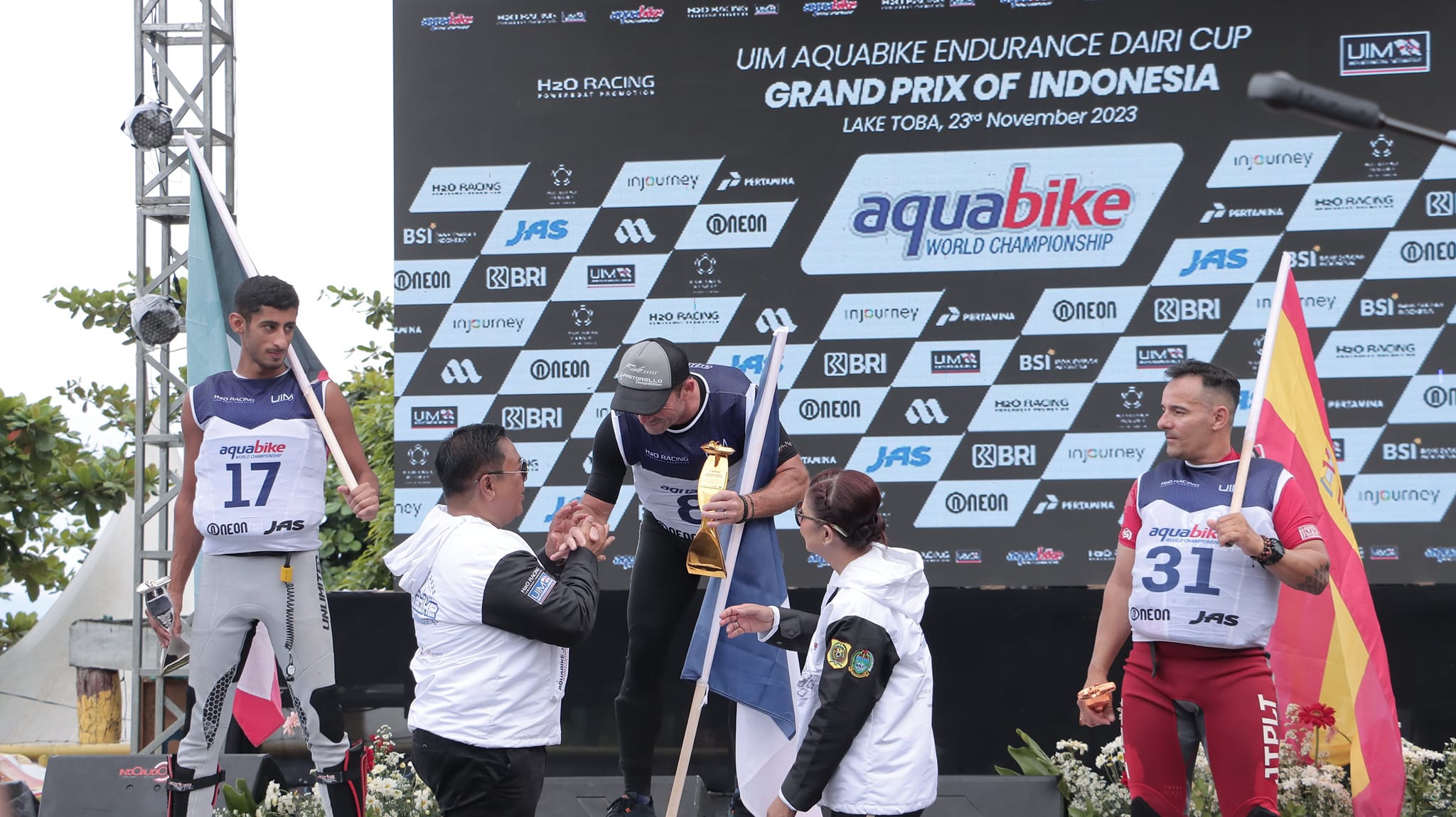 Jean Bruno Pastorello. Pembalap asal Prancis yang menjadi juara pertama nomor endurance di Aquabike Jetski di Tao Silalahi Dairi.(foto/ist)