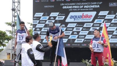 Pastorello, Pembalap Asal Prancis jadi kampiun di Aquabike World Championship 2023 di Tao Silalahi (foto/ist)