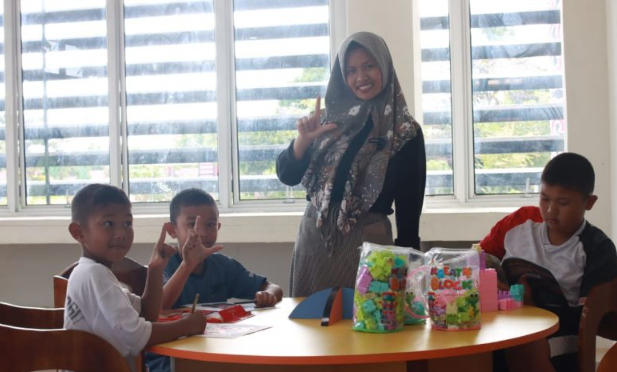 Ruang baca anak di gedung Perpustakaan Raja Naga Jambe.(foto/ist)