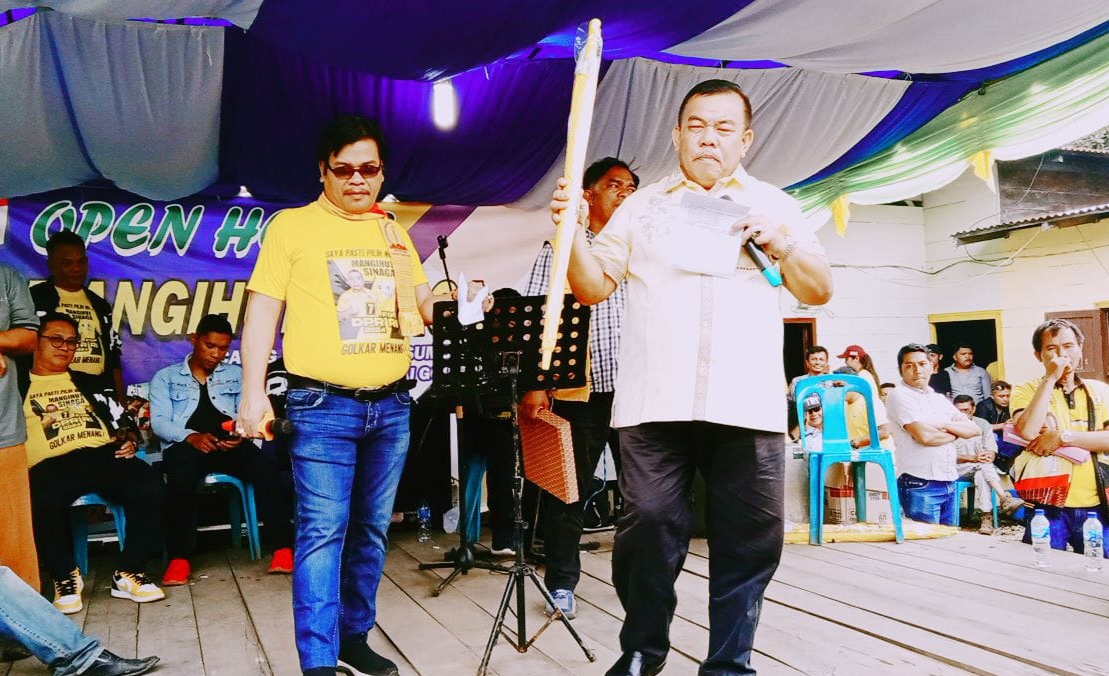 Open House Caleg DPR RI Mangihut Sinaga.(foto/Iwan)