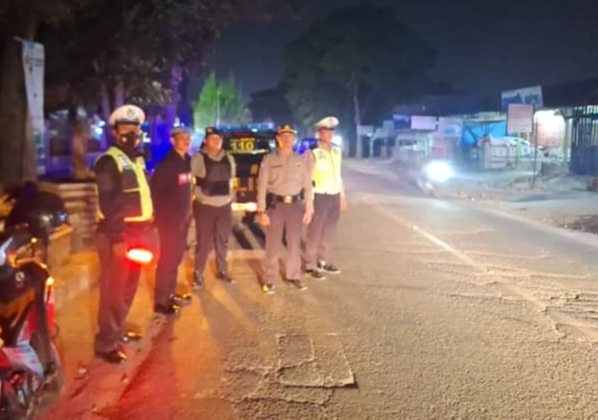 Patroli malam Polres Tanah Karo.(foto/ist)