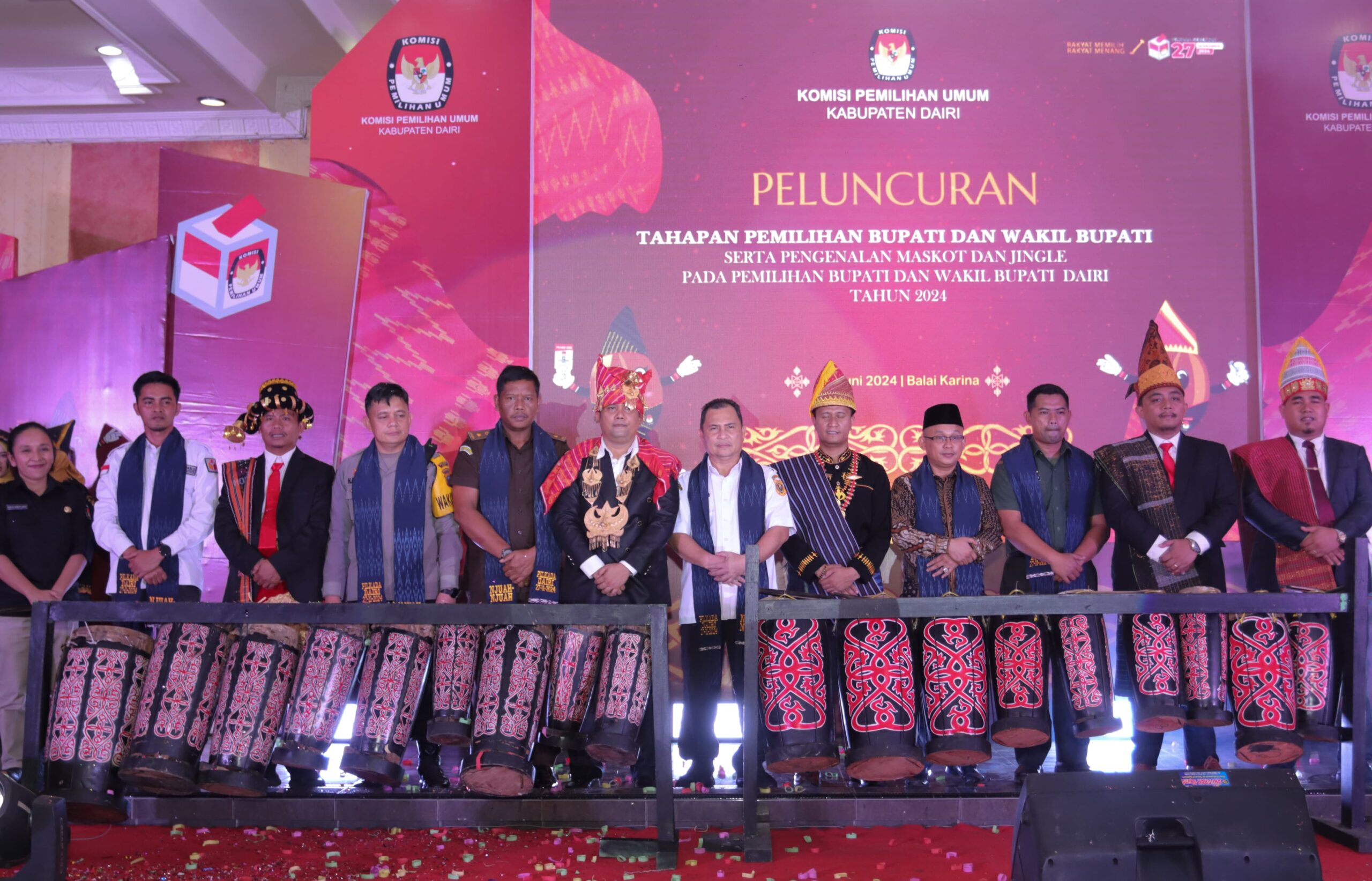 Peluncuran Tahapan Pilkada Dairi Tahun 2024. (foto/ist)