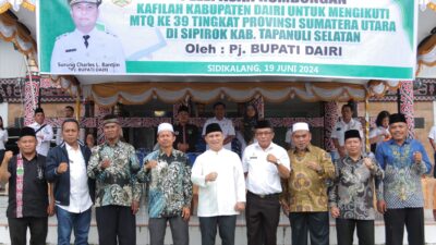 Pemberangkatan Kontingen MTQ Dairi.(foto/ist)