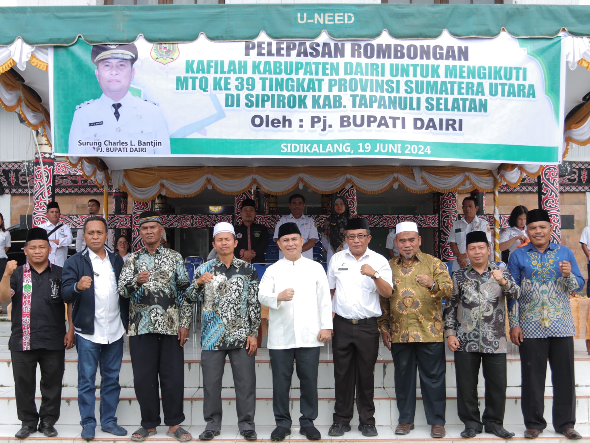 Pemberangkatan Kontingen MTQ Dairi.(foto/ist)