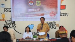 Sosialisasi terkait dengan program perlindungan saksi dan korban oleh Dinas P3AP2KB Dairi.(foto/ist)