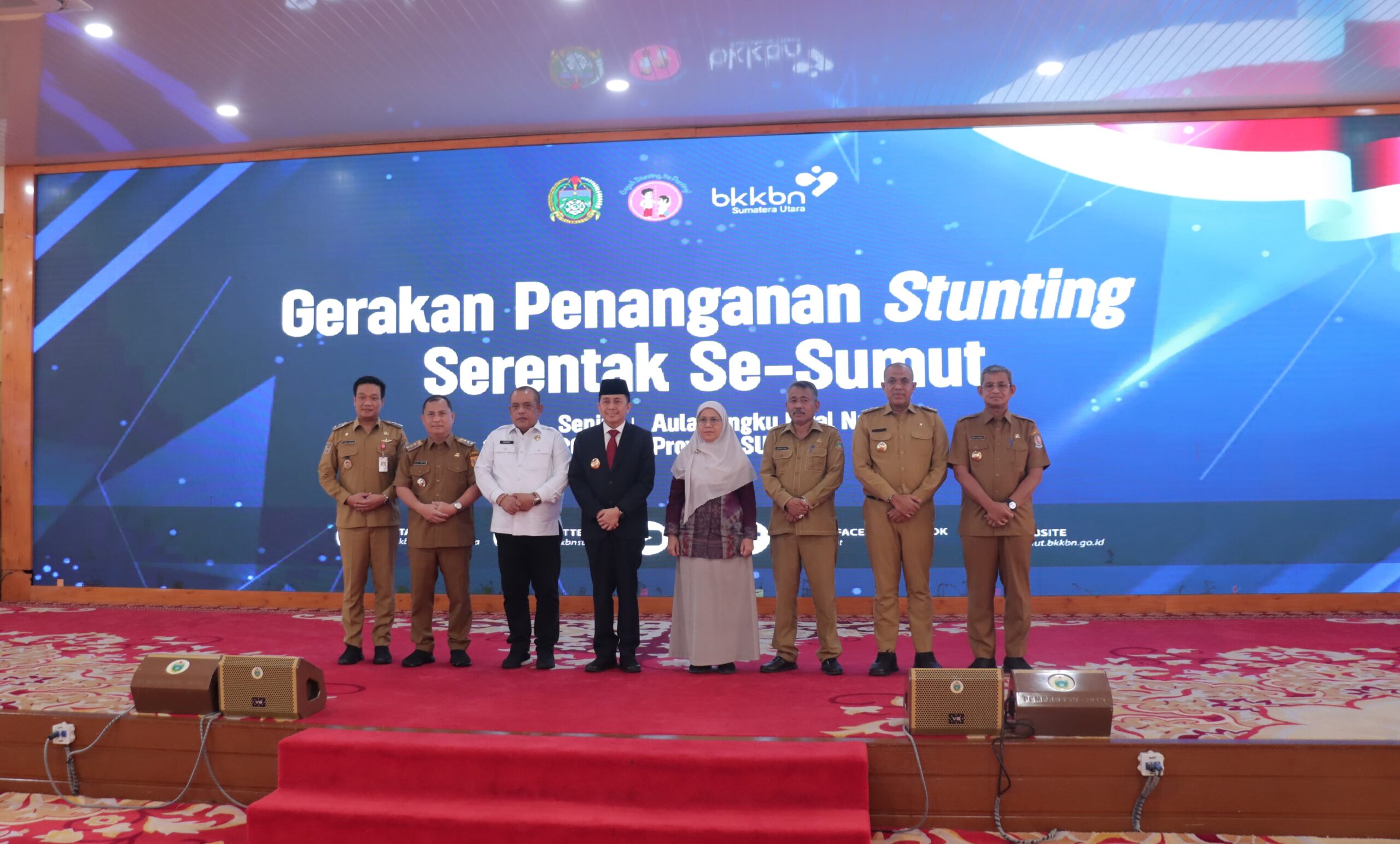 Foto Bersama saat Launching Gerakan Serentak Penanganan Stunting Serentak se-Sumatera Utara. (foto/ist)