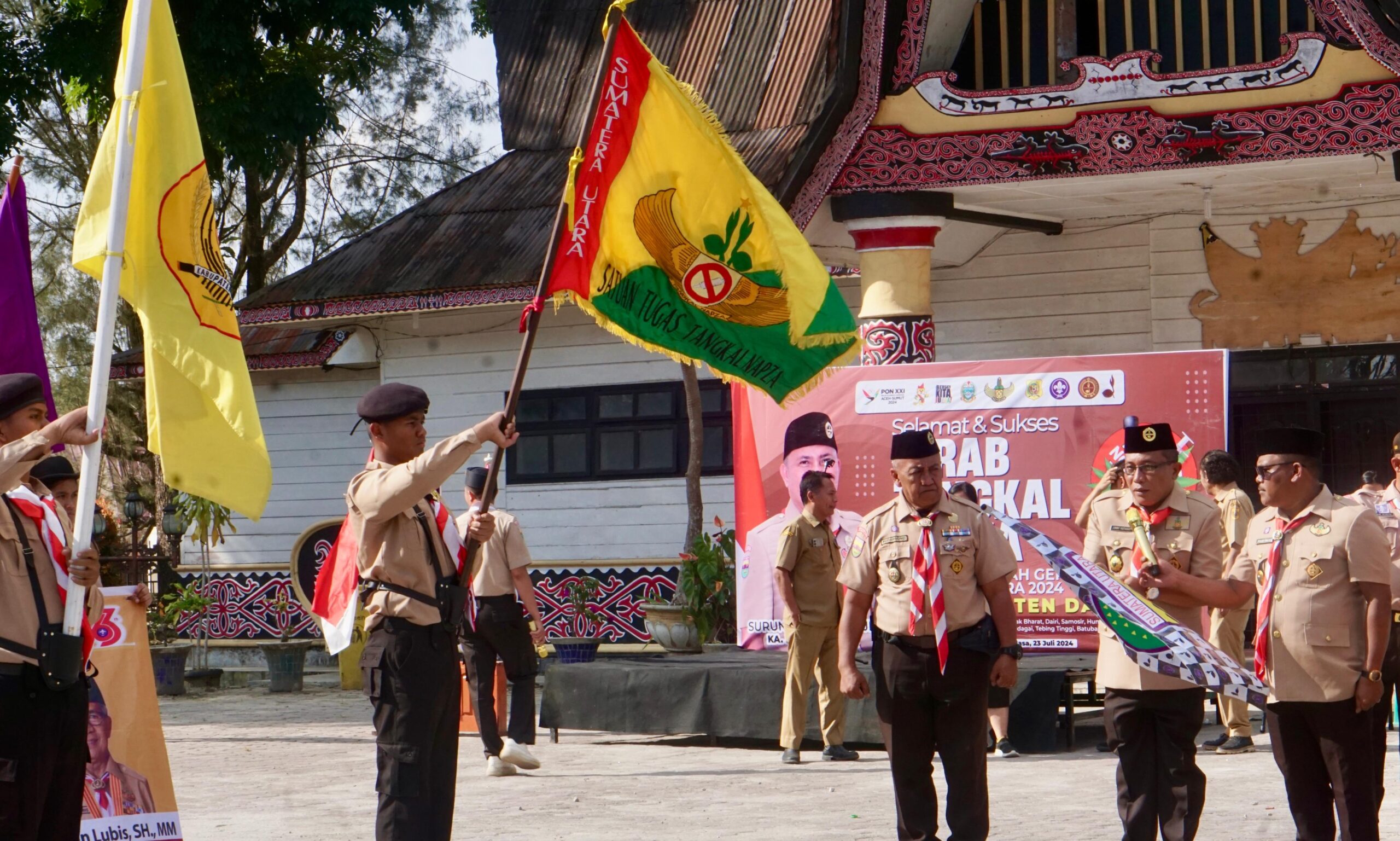 Pelepasan Peserta Kirab Tangkal Napza Kwarcab Pramuka. (foto/ist)