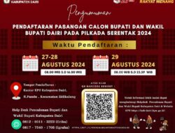 Pengumuman Pendaftaran Calon Bupati dan Wakil Bupati Dairi Tahun 2024
