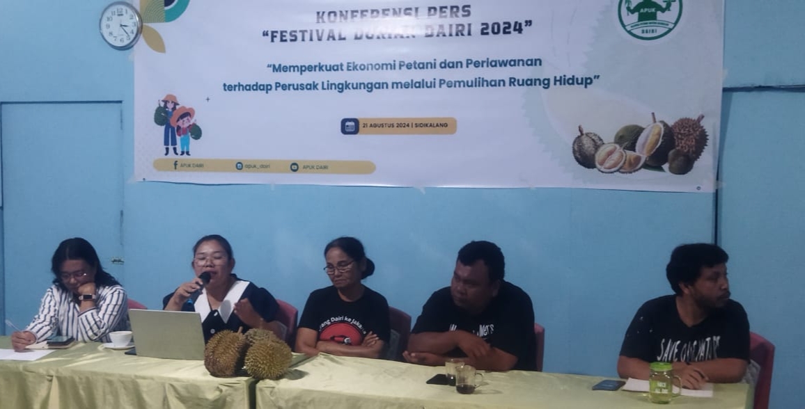 Konprensi pers Festival Durian Dairi tahun 2024.(foto/Iwan)