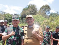 Bersama Dandim 0206 Dairi, Bupati Monitoring Lokasi TMMD
