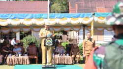 Bupati Dairi, Vickner Sinaga saat Upacara pembukaan TMMD KE 124 di Desa Bintang Hulu. (ist)